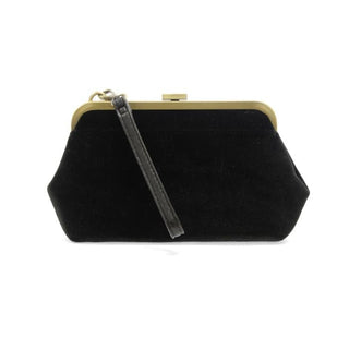 Joy Susan Accessories - Handbags Velvet Vivie Frame Lock Convertible Crossbody/Wristlet Black