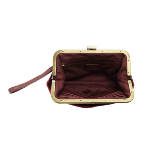 Joy Susan Accessories - Handbags Velvet Vivie Frame Lock Convertible Crossbody/Wristlet Burgundy