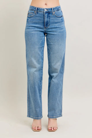 Judy Blue Bottoms - Pants 24 Mid-Rise Tummy Control Straight Leg Vintage Wash