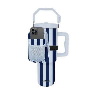 Katydid Accessories - Handbags Light Blue & Navy Tumbler Zipper Pouch