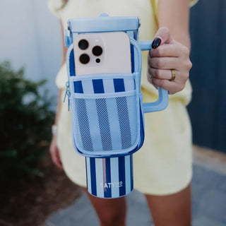 Katydid Accessories - Handbags Light Blue & Navy Tumbler Zipper Pouch