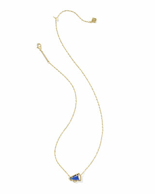 Kendra Scott Accessories Cheer Short Pendant Necklace Gold Cobalt Illusion