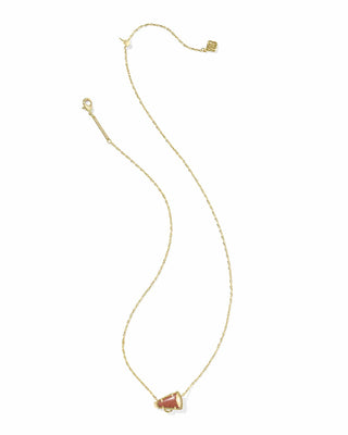 Kendra Scott Accessories Cheer Short Pendant Necklace Gold Orange Goldstone