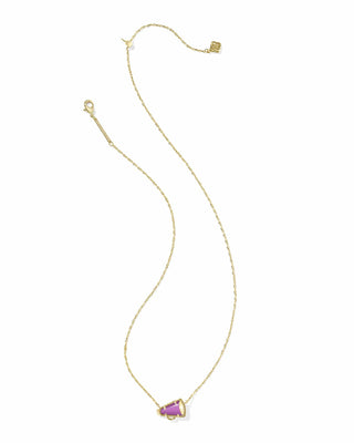 Kendra Scott Accessories Cheer Short Pendant Necklace Gold Purple MOP