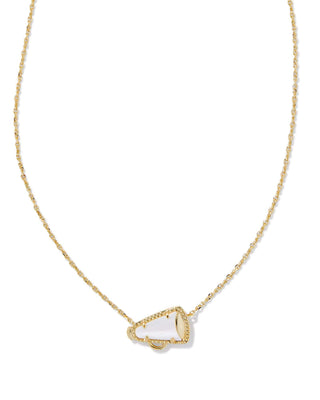 Kendra Scott Accessories Cheer Short Pendant Necklace Gold White Mother Of Pearl