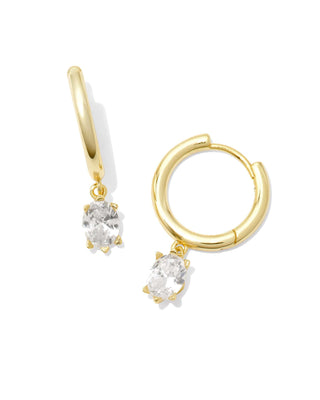 Kendra Scott accessories-earrings Cailin Single Stone Huggie Gold Earrings