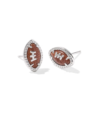 Kendra Scott Accessories Football Stud Earring Silver Orange Goldstone