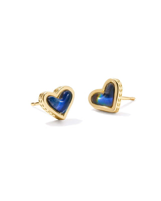 Kendra Scott Accessories Framed Ari Heart Stud Earring Gold Moon Stone