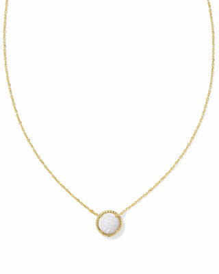 Kendra Scott Accessories Volleyball Pendant Necklace Gold Mother Of Pearl