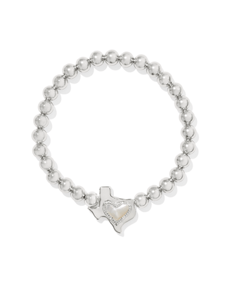 Kendra Scott Jewelry - Bracelets Ari Heart Silver Texas Stretch Bracelet Ivory MOP