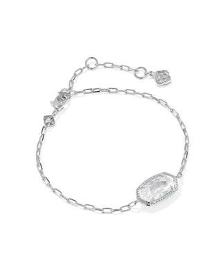 Kendra Scott Jewelry - Bracelets Elaina Luxe Silver Chain Bracelet White CZ