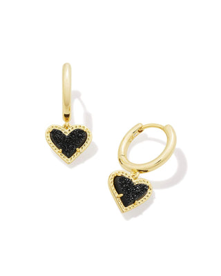 Kendra Scott Jewelry - Earrings Ari Heart Huggie Earrings Gold Black Drusy 2025