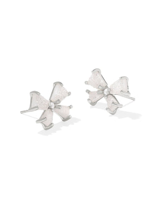 Kendra Scott Jewelry - Earrings Blair Silver Bow Small Stud Earrings Iridescent Drusy