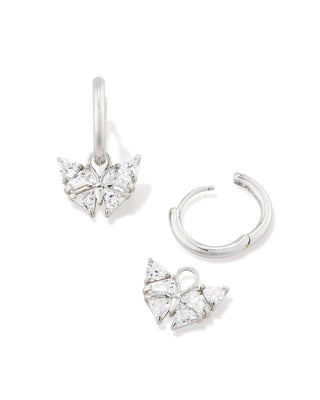 Kendra Scott Jewelry - Earrings Blair Silver Butterfly Huggie Earrings White Crystal