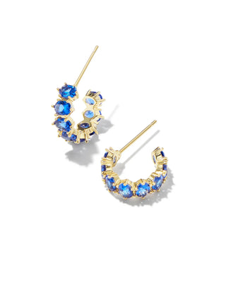 Kendra Scott Jewelry - Earrings Cailin Gold Crystal Huggie Earrings Blue Crystal