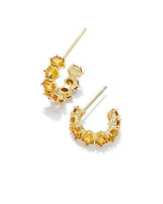 Kendra Scott Jewelry - Earrings Cailin Gold Crystal Huggie Earrings Golden Yellow Crystal
