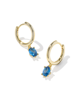 Kendra Scott Jewelry - Earrings Cailin Gold Single Stone Huggie Blue
