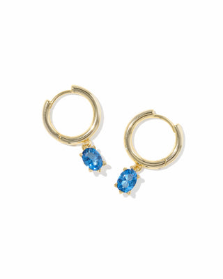 Kendra Scott Jewelry - Earrings Cailin Gold Single Stone Huggie Blue