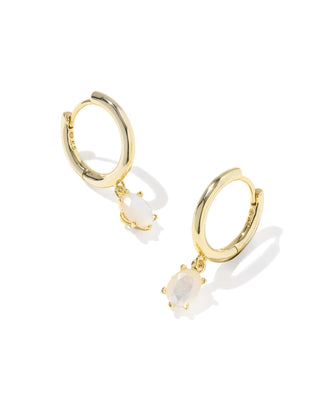 Kendra Scott Jewelry - Earrings Cailin Gold Single Stone Huggie Ivory MOP