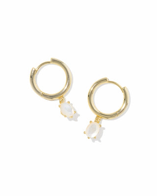 Kendra Scott Jewelry - Earrings Cailin Gold Single Stone Huggie Ivory MOP