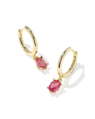 Kendra Scott Jewelry - Earrings Cailin Gold Single Stone Huggie Pink