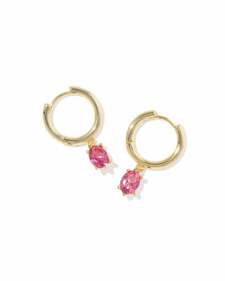 Kendra Scott Jewelry - Earrings Cailin Gold Single Stone Huggie Pink