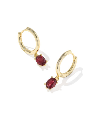 Kendra Scott Jewelry - Earrings Cailin Gold Single Stone Huggie Red