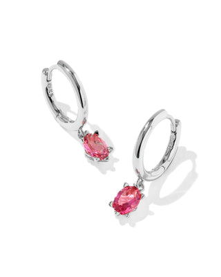 Kendra Scott Jewelry - Earrings Cailin Silver Single Stone Huggie Pink