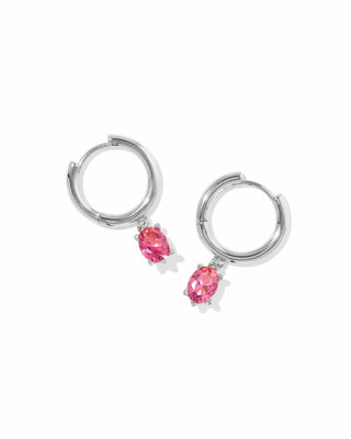 Kendra Scott Jewelry - Earrings Cailin Silver Single Stone Huggie Pink