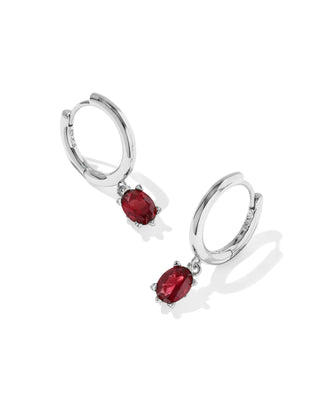 Kendra Scott Jewelry - Earrings Cailin Silver Single Stone Huggie Red