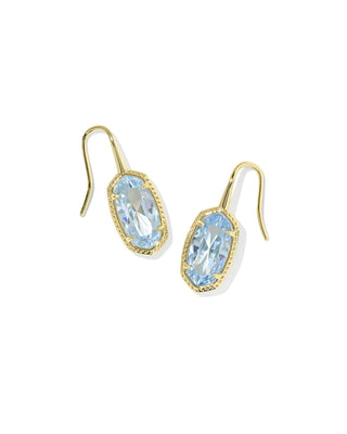Kendra Scott Jewelry - Earrings Lee Luxe Gold Drop Earrings Light Blue CZ