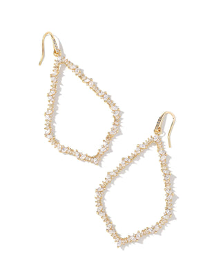 Kendra Scott Jewelry - Earrings Sophee Gold Crystal Open Frame Earrings White Crystal