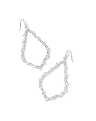 Kendra Scott Jewelry - Earrings Sophee Silver Crystal Open Frame Earrings White Crystal