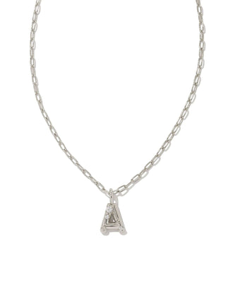 Kendra Scott Jewelry - Necklaces A Crystal Letter Pendant Necklace Silver