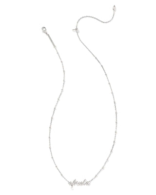 Kendra Scott Jewelry - Necklaces Abuela Script Pendant Necklace Silver w/White Pearl
