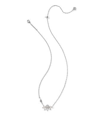 Kendra Scott Jewelry - Necklaces Anya Flower Silver Short Pendant Necklace Ivory Mix