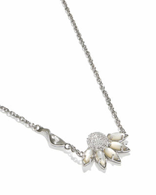 Kendra Scott Jewelry - Necklaces Anya Flower Silver Short Pendant Necklace Ivory Mix