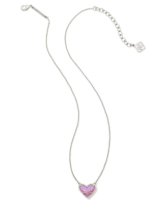 Kendra Scott Jewelry - Necklaces Ari Heart Silver Pendant Necklace Bubblegum Pink