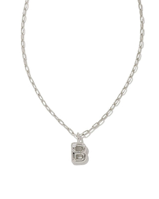 Kendra Scott Jewelry - Necklaces B Crystal Letter Pendant Necklace Silver