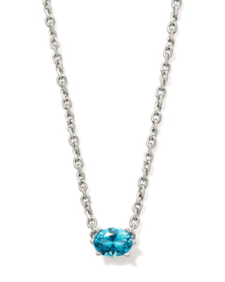 Kendra Scott Jewelry - Necklaces Cailin Aqua Crystal Pendant Necklace Silver