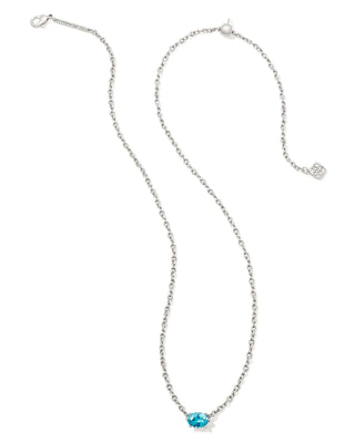 Kendra Scott Jewelry - Necklaces Cailin Aqua Crystal Pendant Necklace Silver