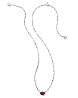 Kendra Scott Jewelry - Necklaces Cailin Burgundy Crystal Pendant Necklace Silver