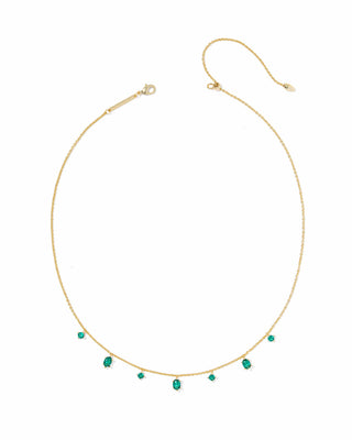 Kendra Scott Jewelry - Necklaces Cailin Gold Delicate Strand Necklace Green
