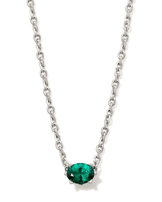 Kendra Scott Jewelry - Necklaces Cailin Green Crystal Pendant Necklace Silver