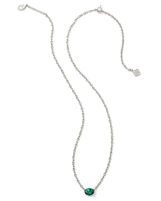 Kendra Scott Jewelry - Necklaces Cailin Green Crystal Pendant Necklace Silver