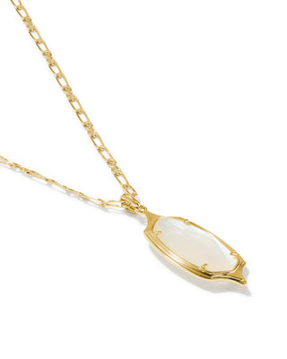 Kendra Scott Jewelry - Necklaces Dani Stepped Frame Gold Long Pendant Necklace Ivory MOP