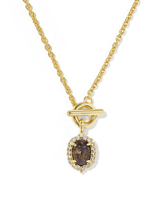 Kendra Scott Jewelry - Necklaces Daphne Crystal Frame Gold Toggle Necklace Bronzed Veined Purple Amethyst