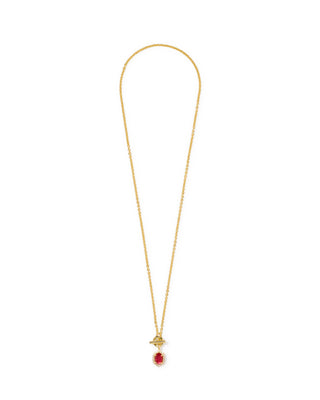 Kendra Scott Jewelry - Necklaces Daphne Crystal Frame Gold Toggle Necklace Dark Pink Illusion