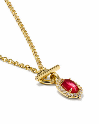 Kendra Scott Jewelry - Necklaces Daphne Crystal Frame Gold Toggle Necklace Dark Pink Illusion
