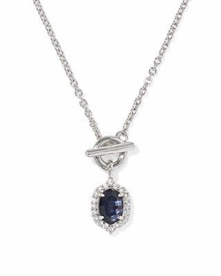 Kendra Scott Jewelry - Necklaces Daphne Crystal Frame Silver Toggle Necklace Dark Indigo Illusion